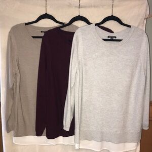 3 Hilary Radley 2fer Women’s Long Sleeve Ribbed Knit Sweaters - XXL